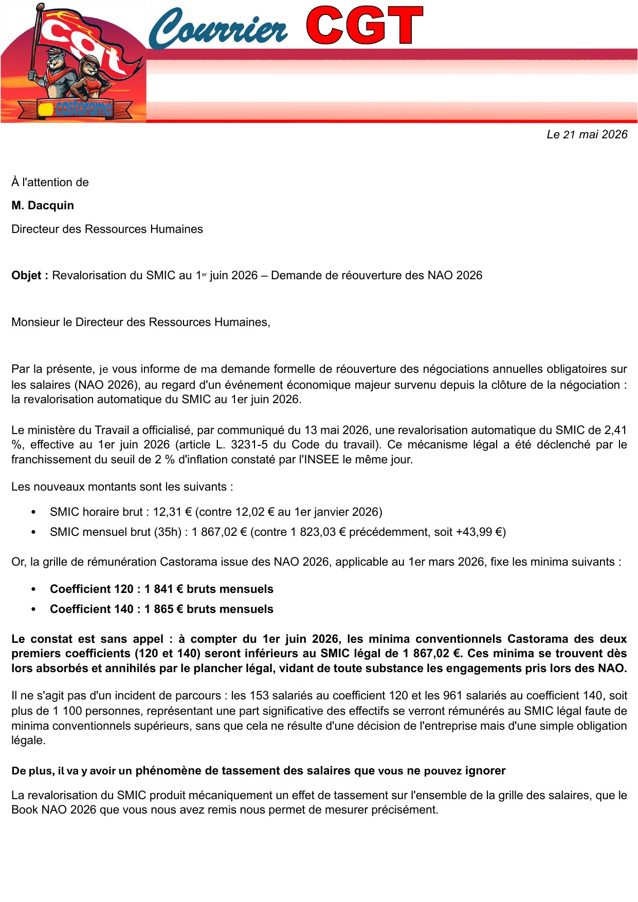 Réouverture des NAO 2026 – Le SMIC dépasse notre grille de salaires